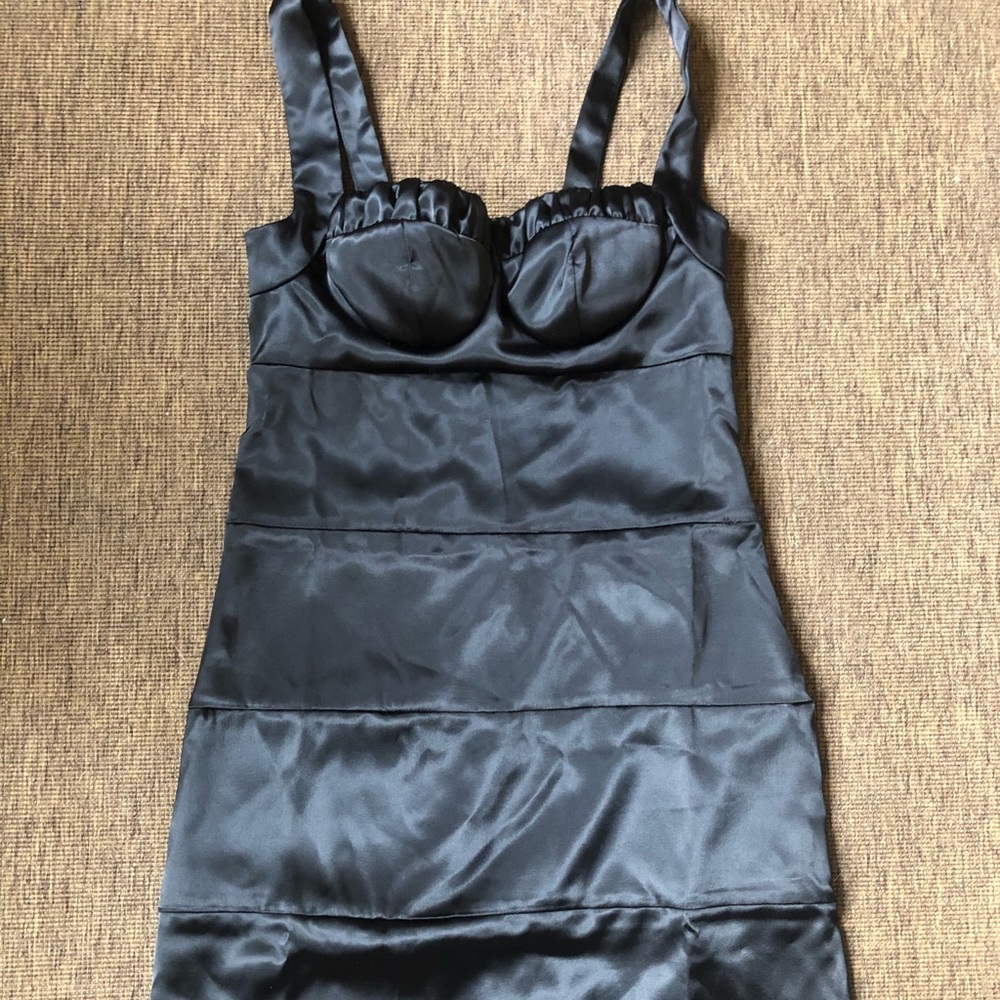 Silky Black Mini Dress